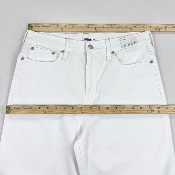 J Crew Women's Slim Wide Leg Jean Size 29 White High Waist Ankle Raw Hem - Picture 13 of 16